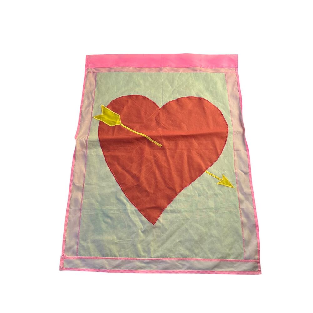 Valentine’s‎ Day Yard Flag Banner Heart Arrow Double Sided Outdoor Garden READ